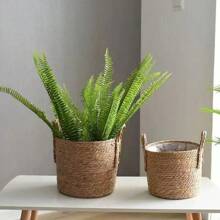 1 set, Vasi da fiori intrecciati, vasi da fiori intrecciati in stile nordico, set di vasi da fiori extra large, cestini intrecciati di alta qualità