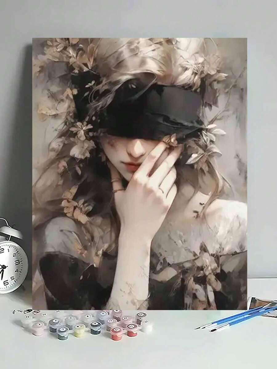 Modischer Malerei DIY Digital Ölgemälde Set für Frauen, Geburtstagsgeschenk, Bildungspuzzle, keine Zeichenkenntnisse erforderlich, geeignet als Wandkunst, einfach zu vollendende schöne Kunst