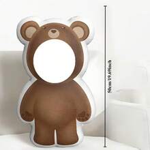 Almohada personalizada con cara de oso - Cojín humanizado único con rostro personalizado, fibra de poliéster, color mezclado tejido - Regalo ideal para parejas, cojín decorativo, adecuado para regalar a amigos, familiares, parejas, Halloween, Navidad, Acción de Gracias, aniversarios, cumpleaños, regalo perfecto, multifuncional, reutilizable, ornamental, exquisito, elegante, adorable, colorido, lindo, divertido, personalizado, único, regalos ideales para ella, para aniversarios, para cumpleaños, acogedor otoño del desierto, asusta tu hogar, lavable a máquina, impresión digital