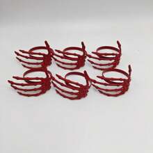 Factory Directly Selling Halloween Ghost Hand Napkin Rings, Red And Black, Simple Ghost Party Napkin Rings, Bulk