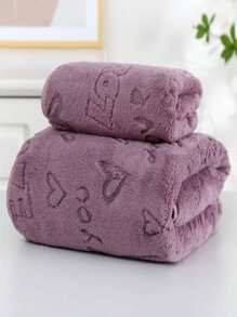 1pc Coral Fleece Heart-Shaped Towel Bath Towel: Super Soft, Absorbent, Skin-Friendly. Ideal For Bathroom, Gym, Hotel, Vacation, Beach. A Must-Have For Daily Use At Home Or Travel - Perfect Gift For Everyone Home Bathroom Decor Back To School For Beauty Salon Home Bathroom