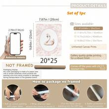 1 Canvas Hanging Picture With Frame For Easy Hanging, Baby Essentials, Baby, Pink Vintage Ballet Wall Decor, Girls Nursery Decor, Ballerina Wall Decor, Pink Bow Ballet Print, Pastel Pink - Multicolor - View 30