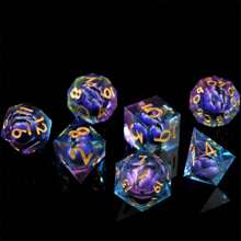 7pcs Dice Set Including Eyeball Resin Polyhedral Dice, Suitable For Role Playing Games And Tabletop Games, D&D Dice, Suitable For Tabletop Games, Thanksgiving And Christmas Gifts