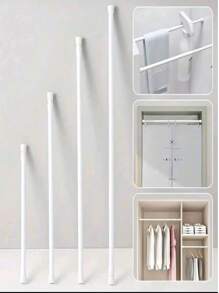 1pc Punch-Free Multi-Functional Telescopic Rod, Simple Installation, Perfect For Bathroom Shower Curtain Rod, Balcony Drying Rod, Wardrobe Hanging Clothes Rod, Door Window Hanging Curtain Rod, Curtain Rod Holder, Bathroom Accessories Home Bathroom Decor Back To School