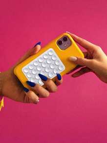 5 pièces Prise de téléphone en silicone, support de téléphone ventouse, poignée de téléphone mains libres, support anneau de doigt compatible avec iOS et Android, blanc + noir + rose + transparent + rose rouge pour la Saint-Valentin, cadeau de fête
