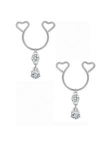 AVYRING 2Pcs Sexy Heart Love Nipple Ring No Piercing Nipple Hoops Women Fashion Body Jewelry Non Piercing Fake Nipple Rings Valentine Gift For Women