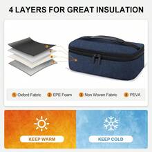 1PC Little School Supplies Non-Foodcontact Lunch Box Lunch Bag For Men Women Insulated School Portable Lunchbox Lunch Bags For Work Picnic Travel (Black)Back To School School Stuff Bag For School Lunch Bag For Women Cooler Bag Picnic Accessories School Accessories - Blue - View 6