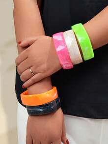 1 Pc Funky Chunky Jewelry Candy Color Plastic Wide Big Bangle Fashion Party Accessories - Bracelet - View 2
