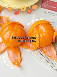 Palla antistress in arancio realistico e schiacciabile, giocattolo creativo soffice da schiacciare, oggetto da novità antistress