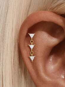 1 Peça Brinco Pequeno Marquise de Prata 925 Sterling com Bola Colorida, de Costas Planas, Declaração, Piercing de Cartilagem Hélix, Joias Finas para Uso Diário, Casamento, Festa, Noivado, Aniversário, Dia dos Namorados
