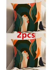 1 pieza/2 piezas Funda de cojín de felpa corta con impresión digital, adecuado para dormitorio, sala de estar, sofá, coche, jardín, todas las estaciones, 30*50cm, 45*45cm (sin relleno) - Multicolor - Ver 8