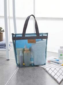 Shower Caddy Portable - Mesh Shower Caddy Bag Clear Bag, Wash Bag Toiletries Bag Basket Tote Tote Bag Durable Clear Bag, Wash Bag Toiletries Bag, Cosmetic Bag, For College Dorm Room Bathroom Gym Camp Quick Dry Shower Bags For Women Men With Hoo Graduation