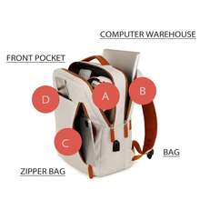 New Fashion Casual Backpack, 40x30x15cm, Laptop Bag For Men And Women, Business Travel, Travel Backpack, School Bag, Multifunctional Computer Backpack, Travel Backpack With Dry And Wet Compartments, Computer Bag For Carrying Laptops - Grey - View 7