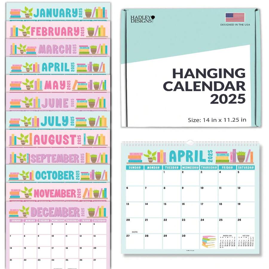 Large Wall Calendar, 1 Piece, 18 Month, Hadley Designs, Calendars & Planners, Calendar 2025, Calendar Creative Minimalist, Calendar>Teacher, Yearly Calendars, Calendario 2025-2026, Academic Calendar 2025-2026, Wall Calendar 2025, Numbers Calendar, Calendar With Notes, Back To School - 書 - 查看 1