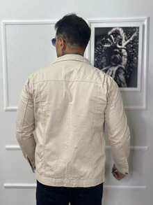 Men's Denim Jacket - 米色 - 查看 2