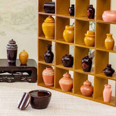 3pcs/6pcs/10pcs Creative Miniature Realistic Bottle/Food Play Realistic Fruit & Tea Canister Series/DIY Landscaping Decorative Accessories/Micro Miniature Model Figurines/Desktop Decor Small Ornaments