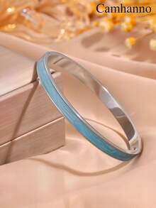 Camhanno 1 Pc Innovative And Stylish Neutral Stainless Steel Drip Bracelet For Ladies To Wear On A Date - Silver Oil Drop Bracelet - View 13