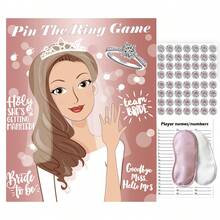 Juegos para despedida de soltera y fiesta de novia, Juego "Ponle el anillo a la novia", Juego del anillo para ducha nupcial, fiesta de compromiso y boda para 32/56 invitados - Multicolor - Ver 3