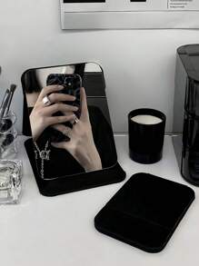 1PC Foldable Makeup Mirror, Dressing Table Makeup Mirror, Convenient Storage And Space Saving, Suitable For Bathroom, Student Dormitories, Dressing Table Bathroom Accessories Home Bathroom Decor Fall Decor Makeup Organizer Back To School