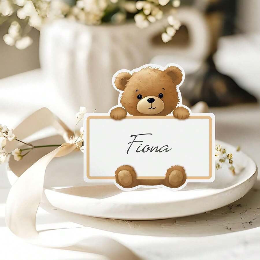 20/50 piezas - Tarjetas de lugar para baby shower de oso, para ...
