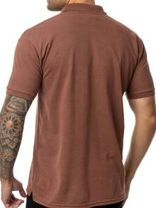 Men's Premium Piquet Polo Shirt - Óxido marrón - Ver 4