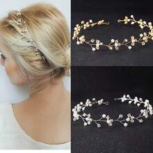 1 pieza Diadema de vidrio elegante, accesorios para el cabello de novia y boda, adecuado para todas las estaciones, accesorios del Día de San Valentín - color - Ver 2