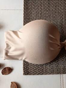 Casual-Comfortable Strapless Bra With Polyester Wire - Beige - View 2
