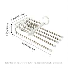 5pcs/2pcs Multi-Functional Anti-Rust Metal Pants Hangers, 5-In-1 White Clothing Racks Closet Organizer For Bedroom, Wardrobe, Storage Room, Bathroom, Dorm, Retail Store, Suitable For Pants, Jeans, Shorts, All Seasons
