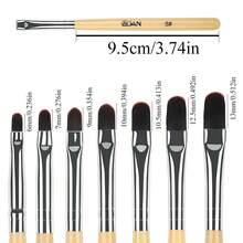 7pcs Gel Nail Brush Set For Nail Tips Builder & Overlay, Sculpting, Poly Gel, And Extensions. Oval Brushes Manicure Painting Pen - WOODEN - Yellow - View 7