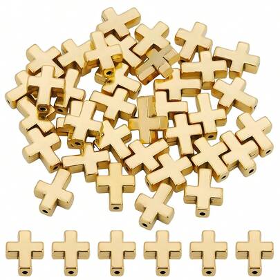 40 Piezas de cuentas con aspecto de oro antiguo de plástico | Cuentas sueltas a granel perfectas para manualidades de Pascua, para que las mujeres hagan sus propias joyas, artesanías y pulseras decorativas