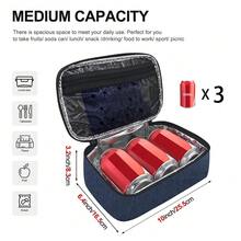 1PC Little School Supplies Non-Foodcontact Lunch Box Lunch Bag For Men Women Insulated School Portable Lunchbox Lunch Bags For Work Picnic Travel (Black)Back To School School Stuff Bag For School Lunch Bag For Women Cooler Bag Picnic Accessories School Accessories - Blue - View 4