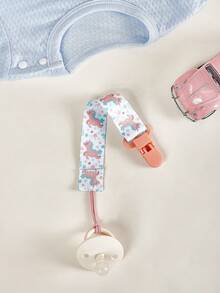 1pc/2pcs/3pcs/4pcs Double-Sided Floral Pacifier Chain, Baby Girl Teething Toy Lanyard Anti-Lost Clip, Pacifier Holder Toy Tether Clip, Random Pattern