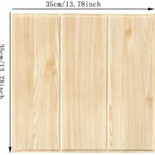 20pcs 3D Wood Grain Peel And Stick Wallpaper - Waterproof, Washable Vinyl Wall Stickers, Suitable For Living Room And Bedroom Decor, Easy To Apply Natural Wood, White, Light Beige And Dark Brown Square Panels, Stylish Room Accents | Wallpaper Home Decor Wall Decor Bathroom Bathroom Decor Wall Paper Wallpapers Kitchen - Multicolor - View 5