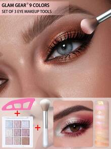 2件套眼部化妆辅助工具，包括眼影印章模板、眼影刷和化妆刷，1支眼影刷，眼部化妆工具，美容工具，初学者眼部化妆助手，眼部美容工具，适合初学者 - 彩色 - 查看 12