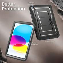 Funda para iPad 10.ª generación, iPad 11.ª generación, Air 11 M2, Air 11 M3, Pro 11 M4, iPad 10.2 7.ª/8.ª/9.ª generación, Pro 10.5 y Air 3. Cuenta con protección a prueba de golpes, anti-flexión, resistente a impactos y arañazos con un diseño portátil y ligero. Integra de manera elegante un soporte trasero oculto, rejillas de disipación de calor, recortes precisos para los puertos y una durabilidad reforzada contra dobleces y colisiones.