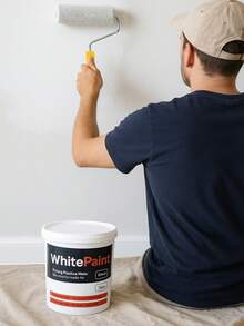 Pintura Plástica Blanca Mate 750ml para Interior y Exterior|Alta Cobertura y Acabado sin Brillo|Ideal para Paredes, Techos, Cemento, Yeso y Ladrillo|Perfecta para Reformas del Hogar - Blanco - Ver 3