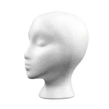 Modelo de cabeza de Maniquí de poliestireno para mujer, cabeza de espuma simulada práctica, ligera, duradera, portátil, moda para viajes en casa y salón - 1 - Ver 3