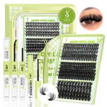 Eyelash  Kit Volume  260 Clusters 10-18mm  Eyelash Curler 40/60/200D Personalized Eyelash Kit With Eyelash Bond And Seal, Eyelash Remover, Eyelash Applicator - màu đen - Xem 6