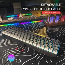 60% 有线游戏键盘，RGB 背光迷你小尺寸，易于携带 68 键薄膜键盘，适用于 PC/游戏玩家、打字员、旅行键盘只能使用渐变色有线 - 彩色 - 查看 5