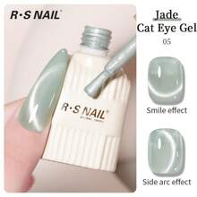 RS NAIL Esmalte de uñas de gel de ojo de gato de jade RSNAIL 10g, 8 colores, jelly, cristal verde, brillo holográfico de ojo de gato, reflectante, traslúcido, cura con LED UV, ideal para salón de uñas, manualidades, regalo para mujeres