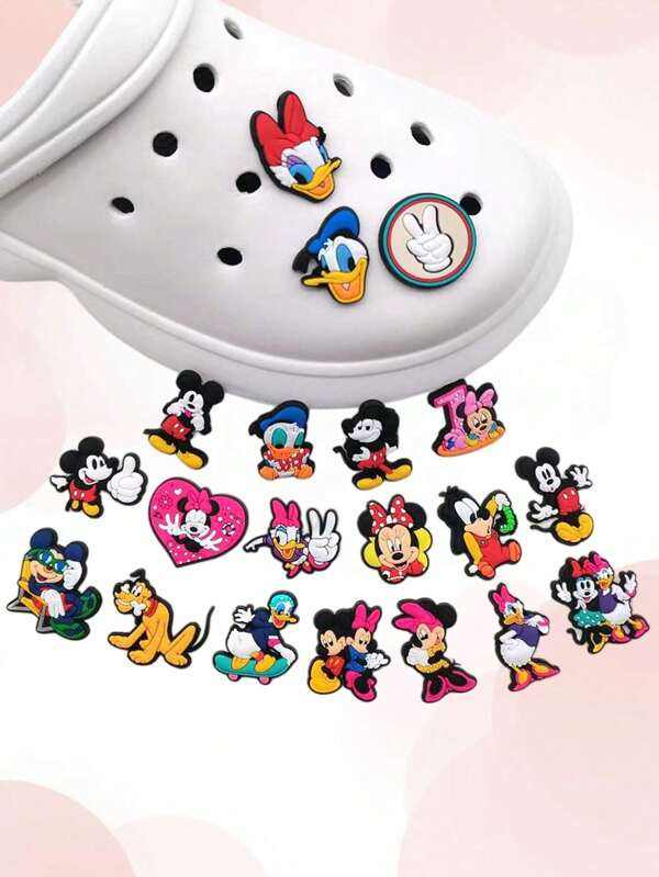 Disney Disney Random Mickey Mouse Pattern Shoe Charms Set, Shoe Charms, Cute Accessories For The Spring And Summer Beach Or Everyday Wear