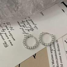 1 Pair Fashionable Heart Shaped Stainless Steel Hoop Earrings, Simple & Sweet, Versatile, Gift Box For Women, Valentine's Day Jewelry