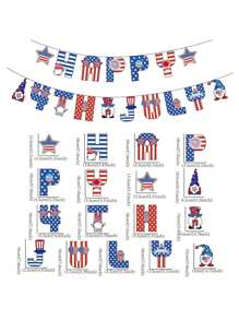 10 pièces/16 pièces Décorations suspendues pour le Jour de l'Indépendance, Ornements du 4 juillet, Ornements patriotiques, Ornements de gnome en bois pour le Jour de l'Indépendance, Bannière en tissu, Décorations suspendues pour fêtes du Jour de l'Indépendance et du Jour du Souvenir, Fournitures de fête, Décoration de maison