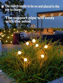 1 Stück 6/8/10 kopfige Solar-Kugelleuchte, Schwingungsleuchte, Dekorationsbeleuchtung, Hofdekorations-Leuchte, Gartendekorations-Leuchte, sanftes Licht mit automatischem Aufladen, Solarstromversorgung, Garten, Hof, Balkon, Terrassen-Dekorationsbeleuchtung