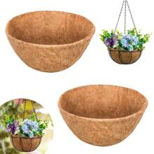1 pièce de remplacement de doublure ronde en coco, doublures rondes pour paniers suspendus, doublures en fibre de noix de coco, pour paniers suspendus, pots de fleurs et de légumes de jardin, boîtes de fenêtre, clôtures, terrasses