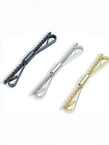 1 pieza Presilla para cuello de camisa metálica minimalista de moda, Sujetador de corbata, Broche de cadena espiral de una sola pieza - collarín - Ver 5