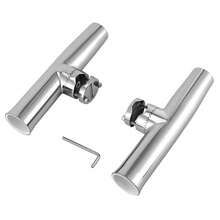 2Pcs Fishing Rod Holder 360° Rail Mmount Fishing Rod Holder, 304 Stainless Steel Fishing Rod Holder With Allen Key - Silver - View 4