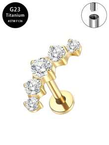 G23 Titanium Alloy Zirconia Lip Stud & Hoa tai, Trang sức xỏ khuyên Unisex - Nhiều màu - Xem 18