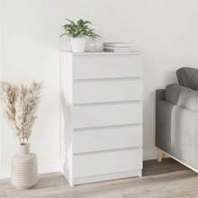 Commode, 60x36x103 cm, en ingénierie, solide et durable, idéale pour décorer la maison-blanc