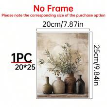 1 pieza, decorada con olivos vintage en jarrones, arte en lienzo colgante, adecuado para decoración del hogar y de la habitación, estilo moderno.